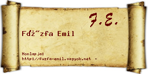 Füzfa Emil névjegykártya